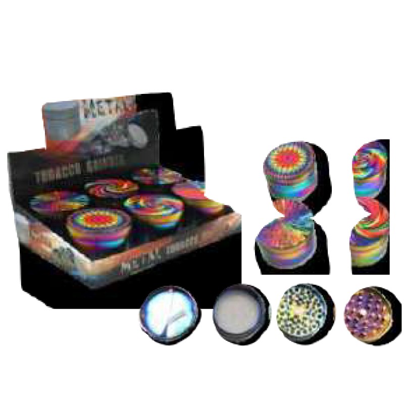 4 Part 2.5" Aluminum Rainbow Grinder - (HXXC001)-6/display