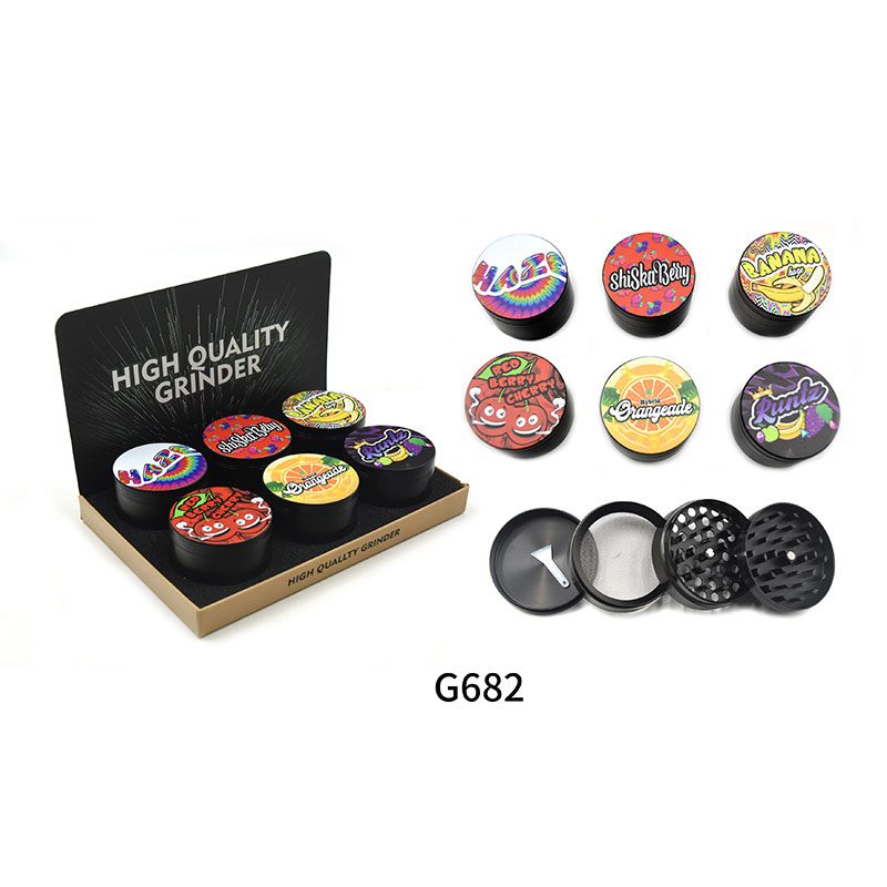 4 Part 2.5" Aluminum Grinder - (G682)-6/display