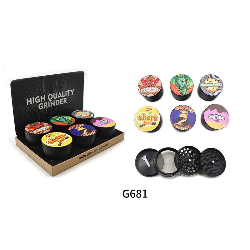 4 Part 2.5″ Spice Herb Aluminum Grinder – (G681)-6/display