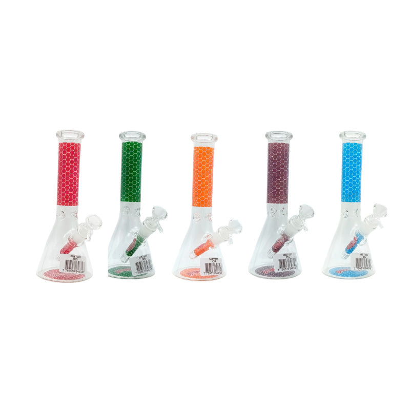 10" Honeycomb Decal Glass Bong (MST002)