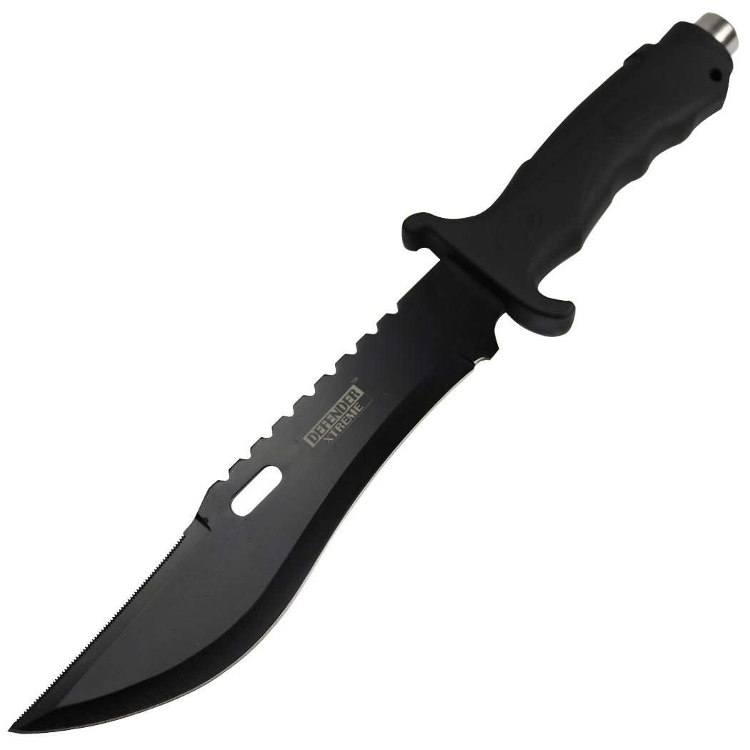 13355 - Defender-Xtreme 13" Black Anodized Fixed Blade Hunting Knife Stainless Steel