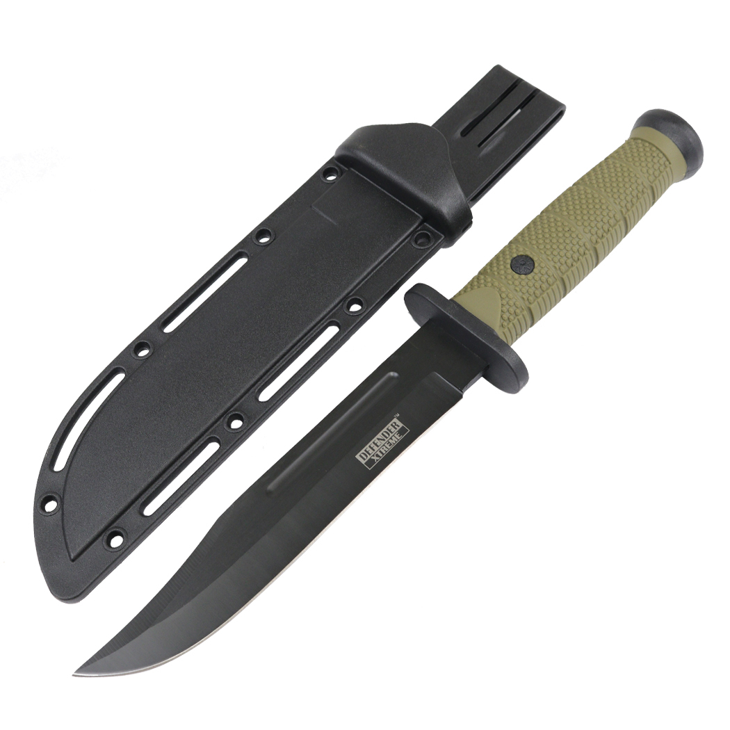 13578 - Defender-Xtreme 13" Tactical Hunting Knife ABS Handle 3CR13 Stainless Steel Green