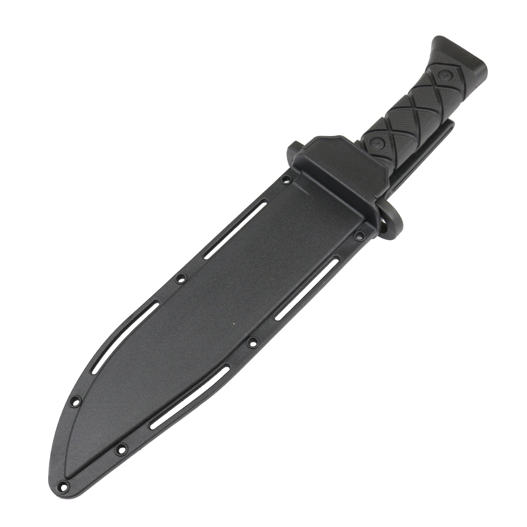 13579 - Hunt-Down 14.5" Tactical Hunting Knife ABS Handle 3CR13 Stainless Steel All Black