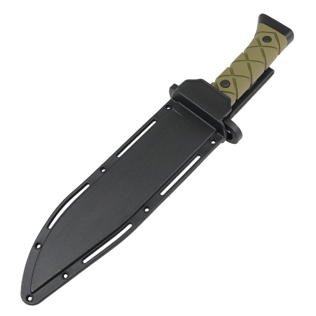 13580 - Hunt-Down 14.5" Tactical Hunting Knife ABS Handle 3CR13 Stainless Steel Green