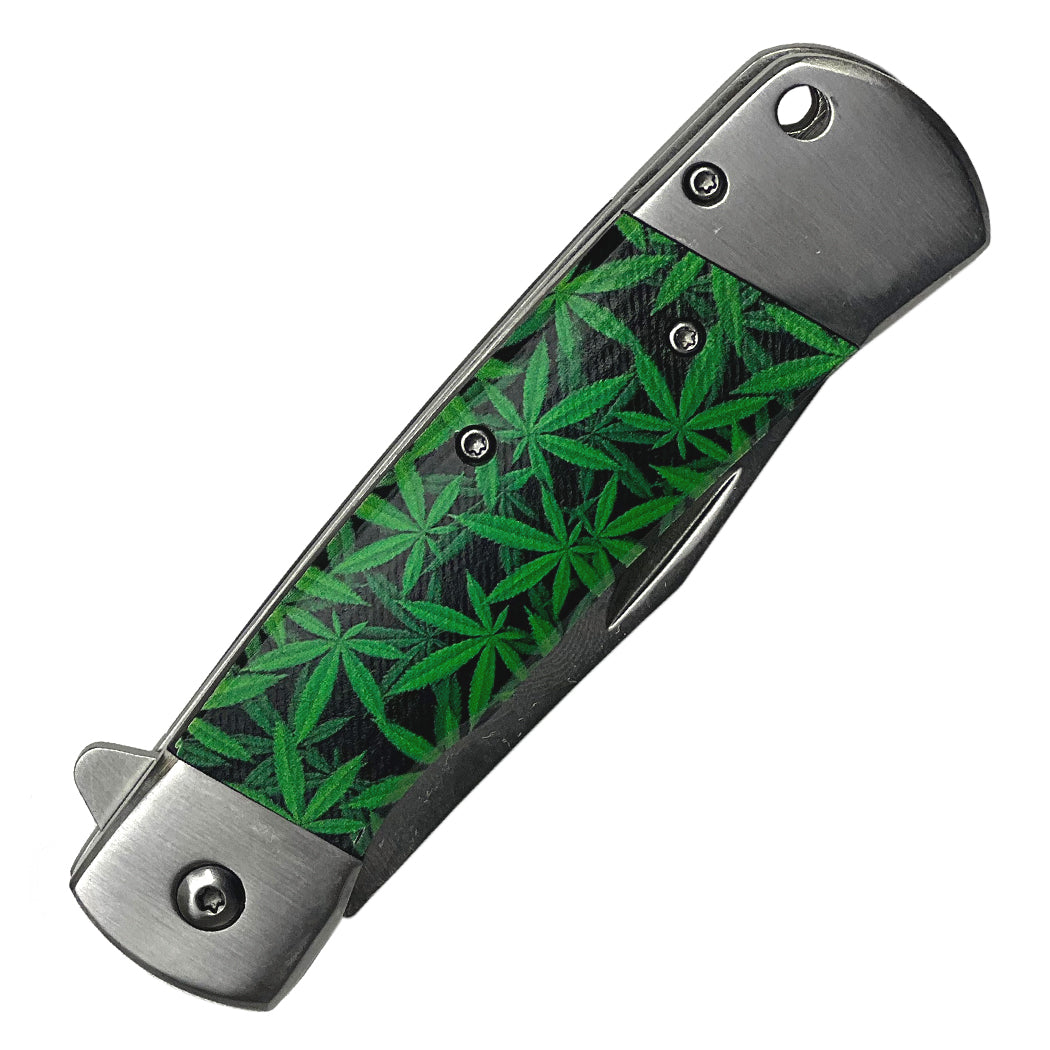 14029 - TheBoneEdge 8" Leaf Pattern Handle Steel Bolster