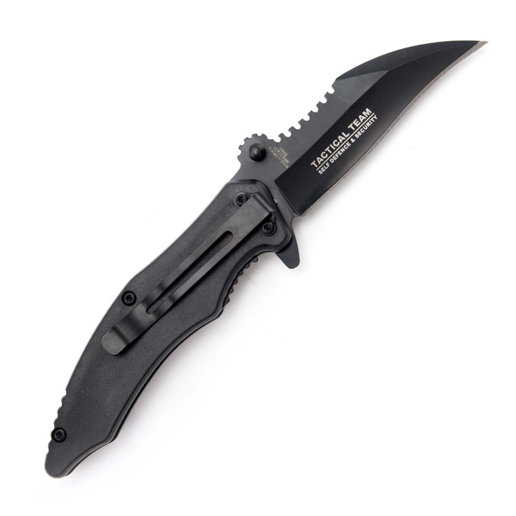 14642 - Defender-Xtreme 7.85" Skull Design ABS Handle Red 3CR13 Steel