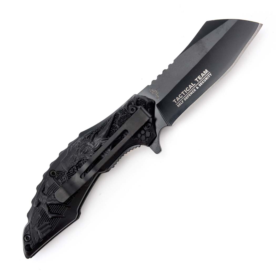14643 - Defender-Xtreme 7.5" Dragon Design ABS Handle 3CR13 Steel