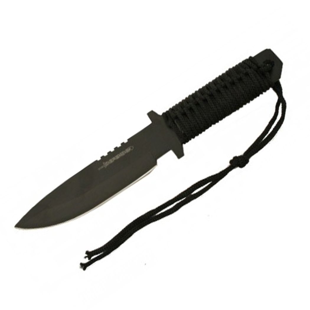 12" Hunting Knife Black Handle and Sheath (1737)