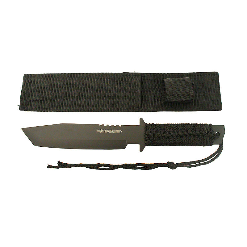 11" Black Tanto Knife with Sheath (1738)