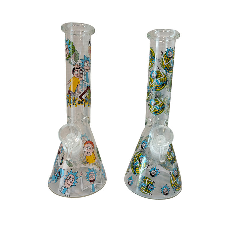 10" Cartoon Design Glass Bong - Clear (MST017)