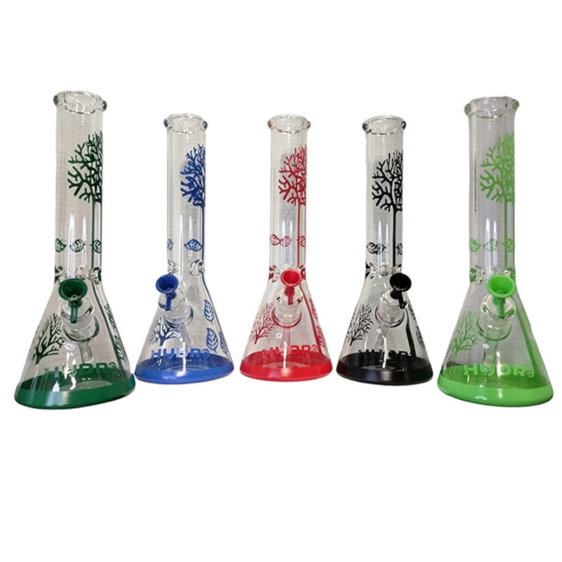 14" Tree Design Hydro Glass Bong  (MST048)