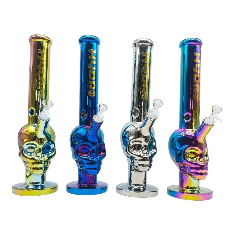 MST104 - Rainbow Skull Glass Bong