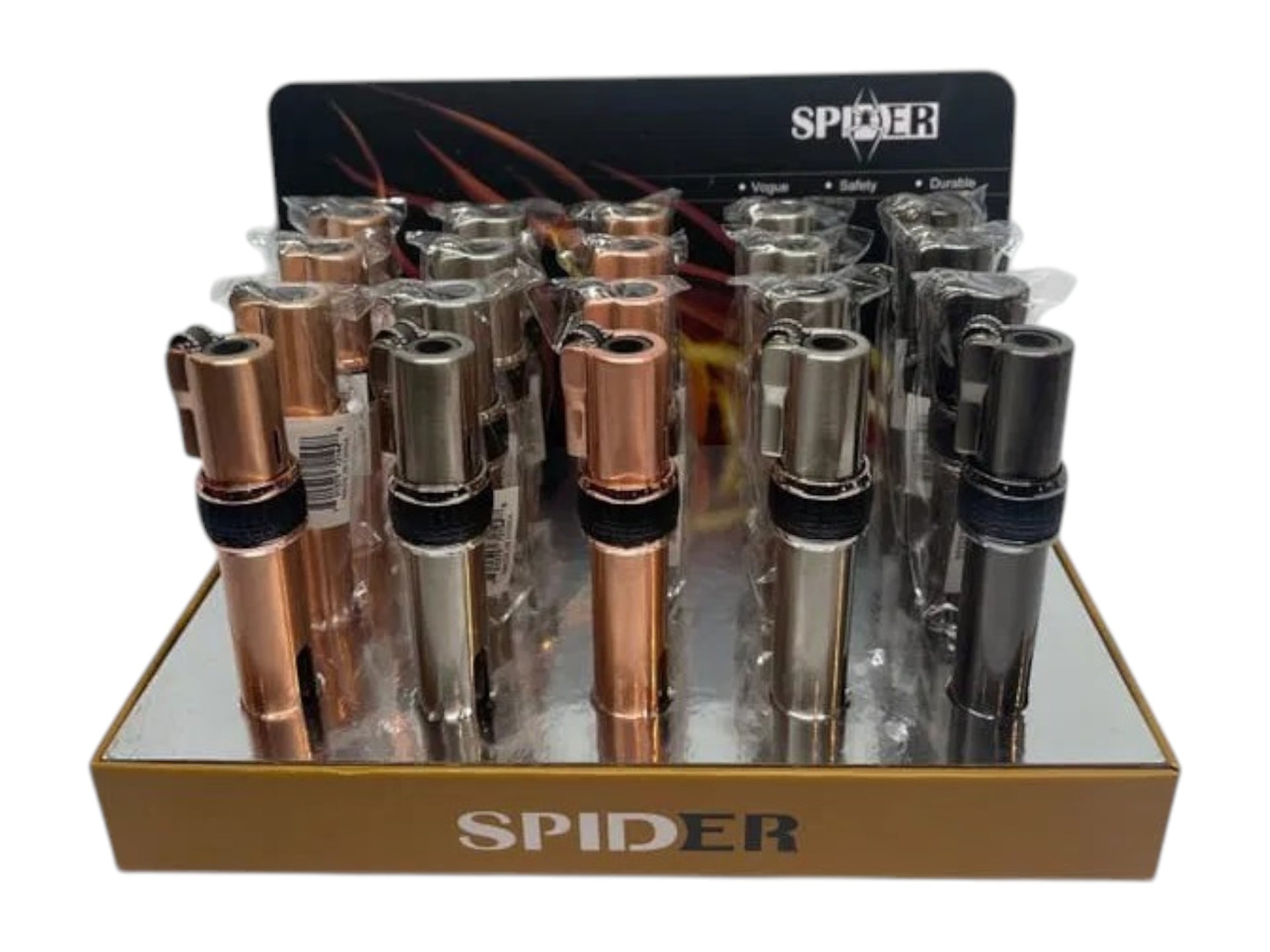 SP-997 Spider Refillable Butane Torch Lighter-20/Display
