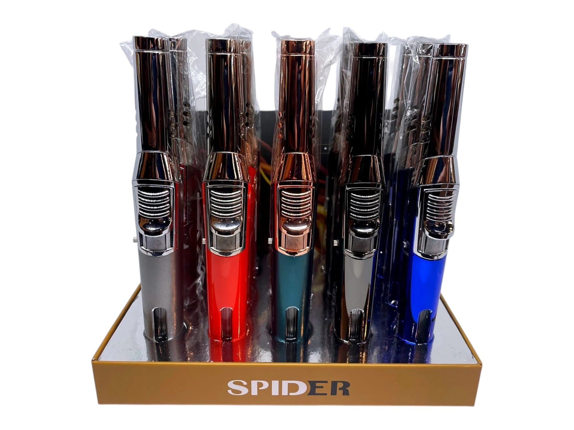 SP-993A Spider Refillable Butane Torch Lighter-15/Display