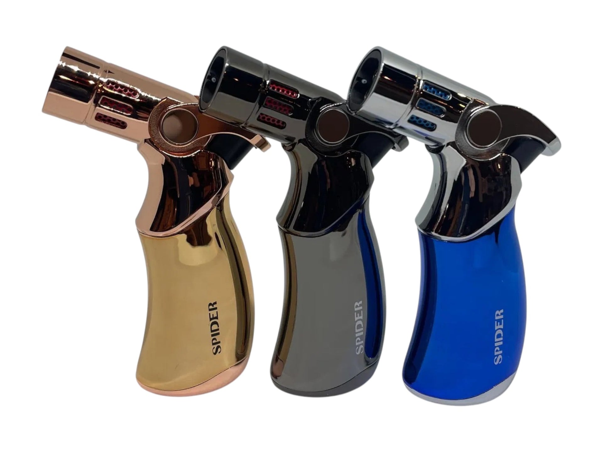 SP-659  Spider Refillable Butane Torch Lighter-9/Display