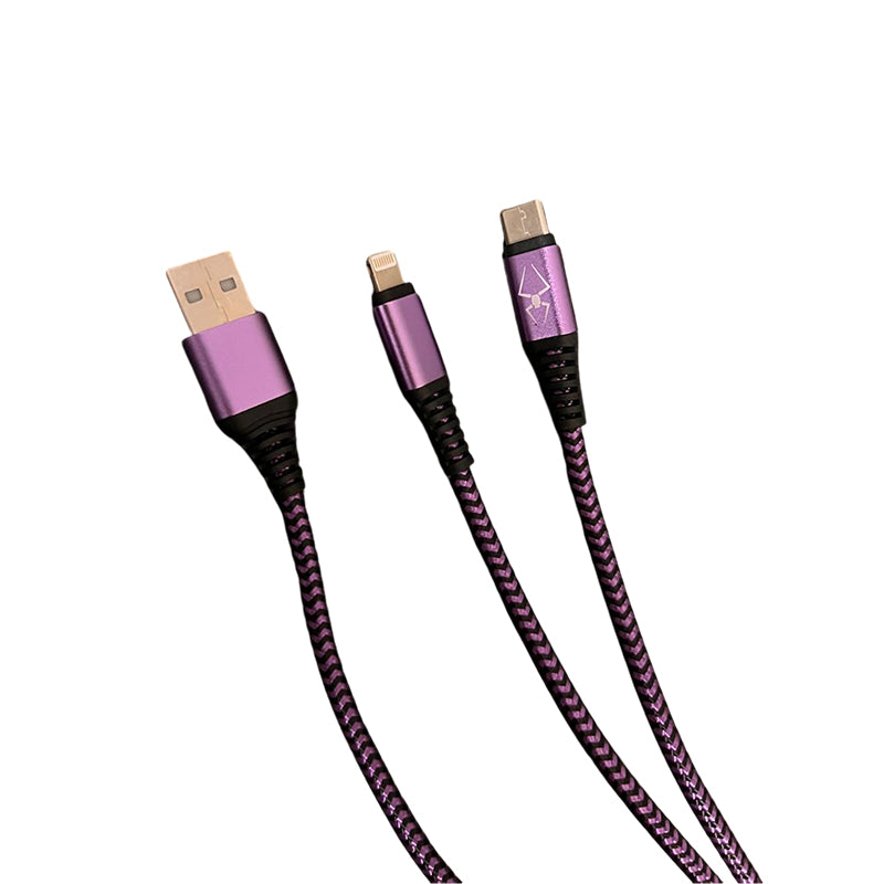 Spider- 2 in 1 Cable (USB-A to Type C & Lighting)