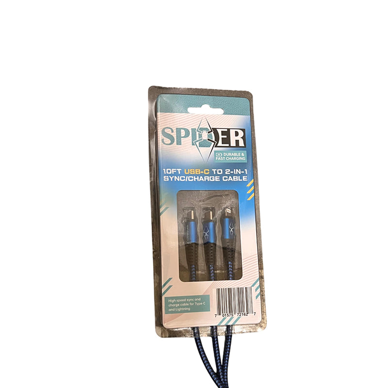 Spider- 2 in 1 Cable (Type C to Type C & Lighting)