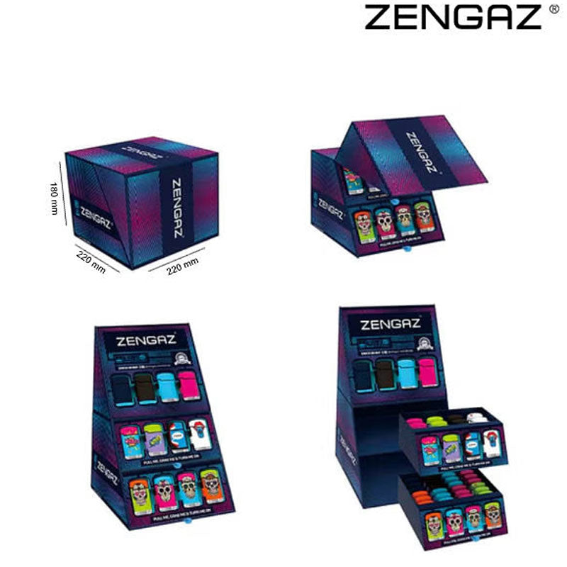 Zengaz Mega Jet Rubberized Lighters - 48ct (Display)