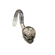 MST160 - Skull Glass Bubbler - Unique Green & Clear Pyrex Glass Smoking Accessory