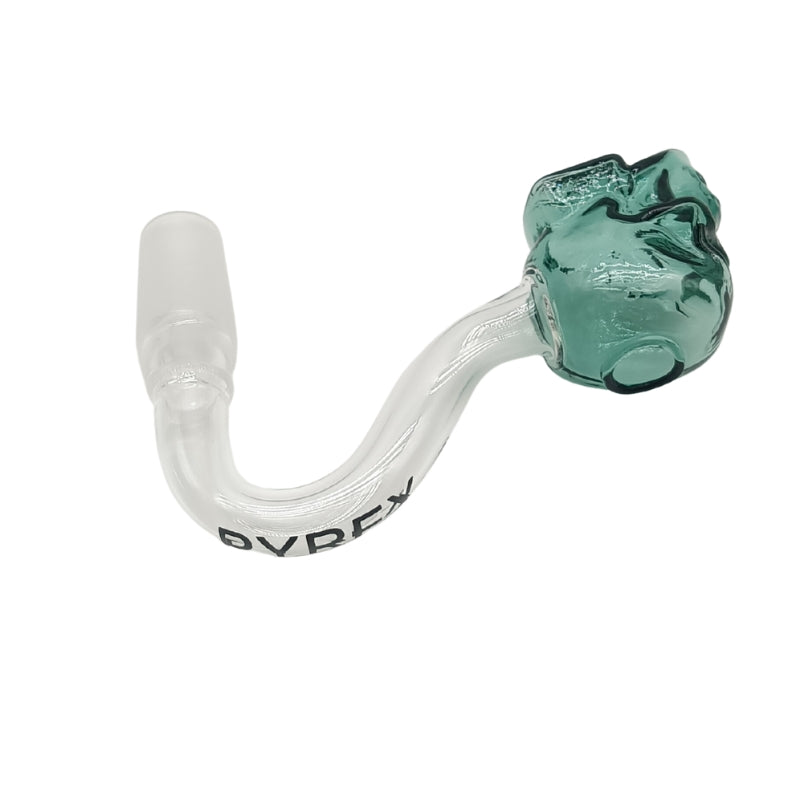 MST160 - Skull Glass Bubbler - Unique Green & Clear Pyrex Glass Smoking Accessory