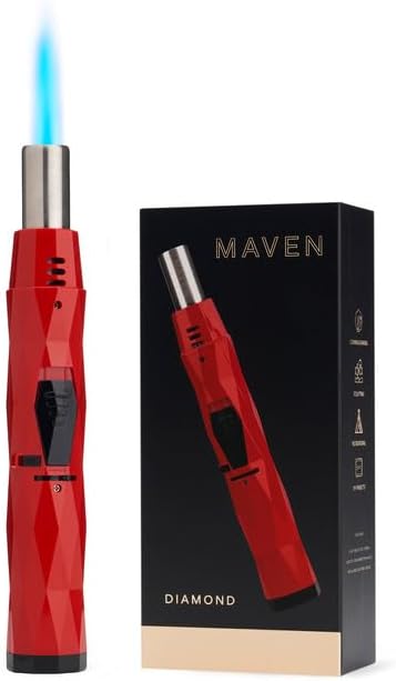 Maven Diamond Windproof Pen Torch Lighters (Red)