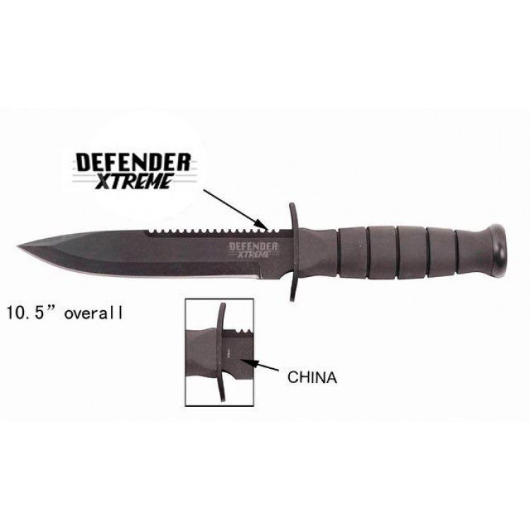 10.5" Hunting Knife With Nylon Button Sheath (5752)