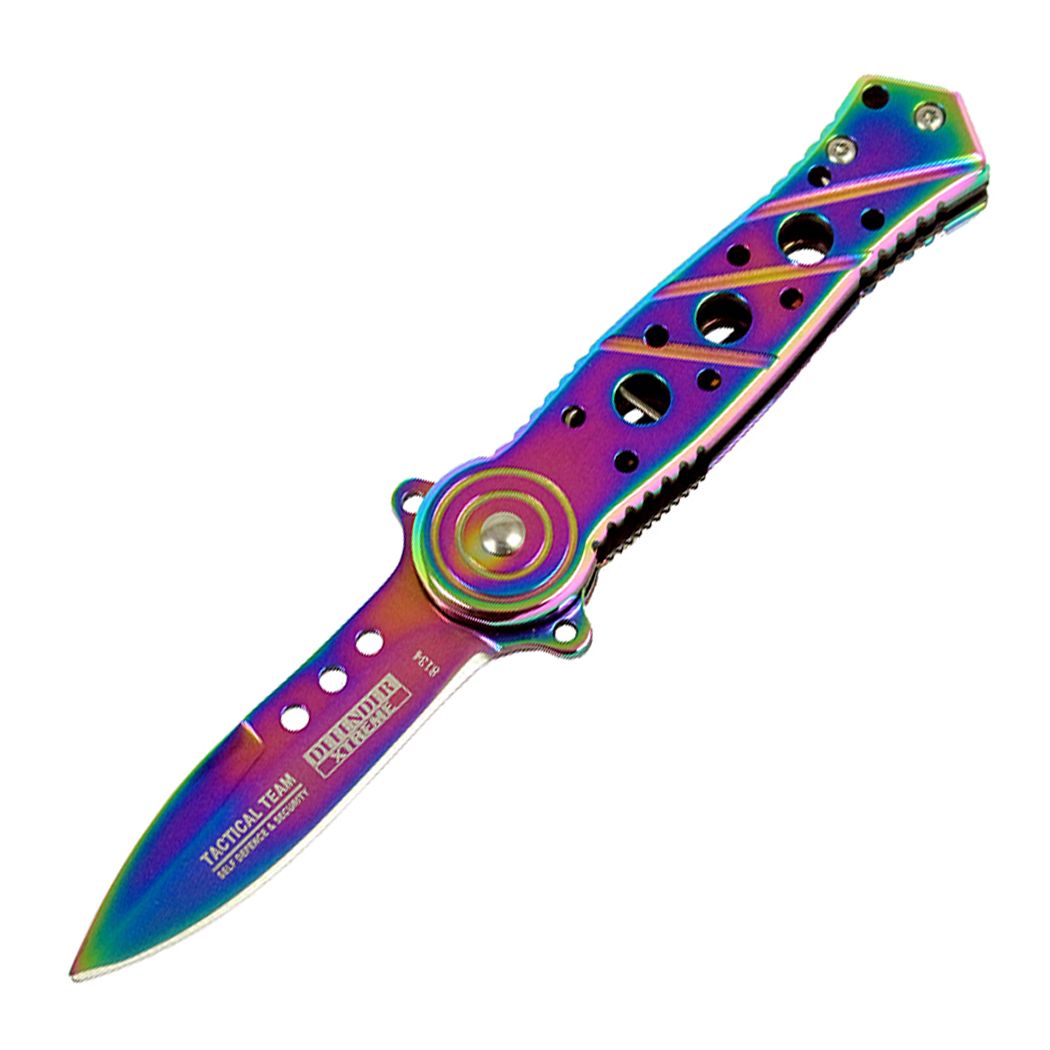 6" Defender Xtreme Multi Color Folding Knife (8134)