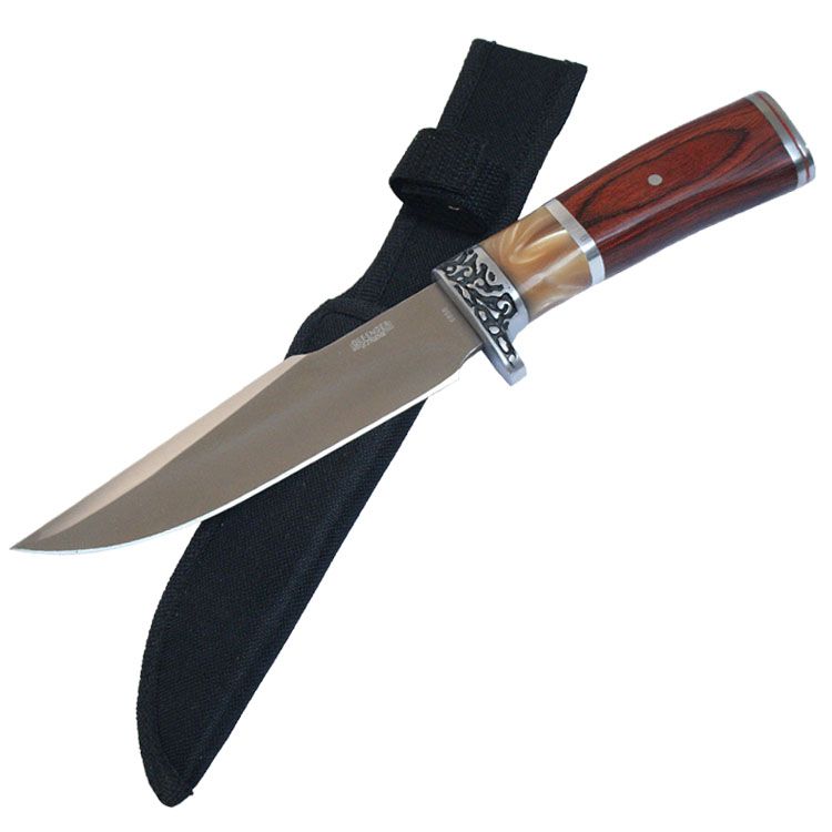 10.5" Hunting Knife Silver Stainless Steel (6856)