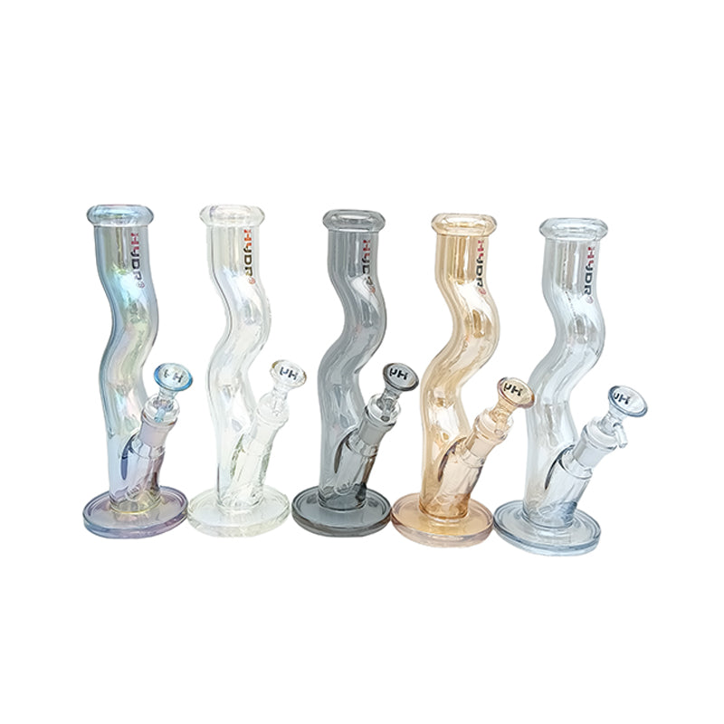 10" Zig Zag Design Glass Bong - Assorted (MST025)