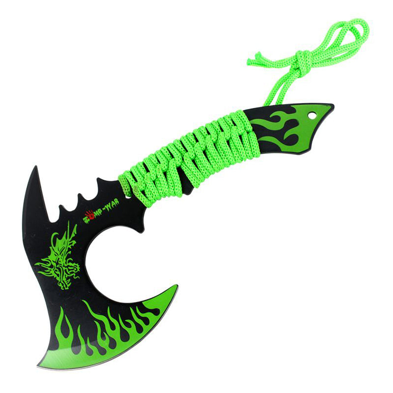 Zomb-War 11" Green Dragon Axe Outdoor Hunting Camping Survival Steel Axe (9614)