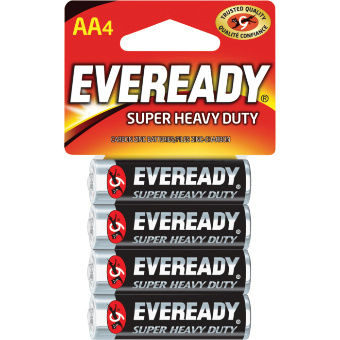 Eveready Super Heavy Duty AA Battery 4pcs (AA4)