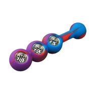 Silicone Pipe w/ Triple Metal Bowl (AK05)