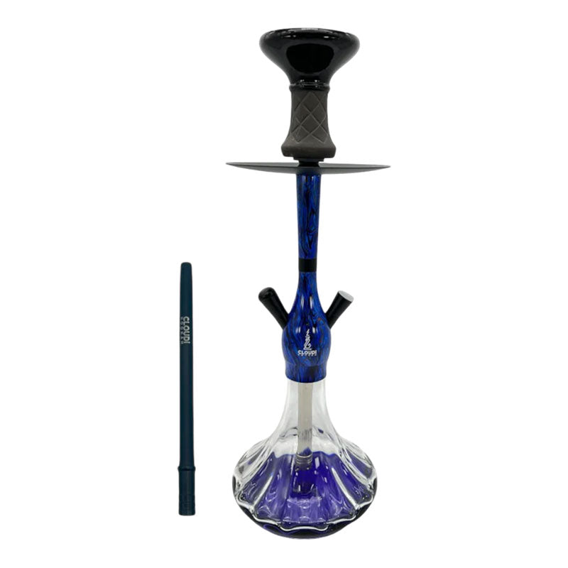 Avalanche Aluminum & Glass Hookah - Blue (0273)