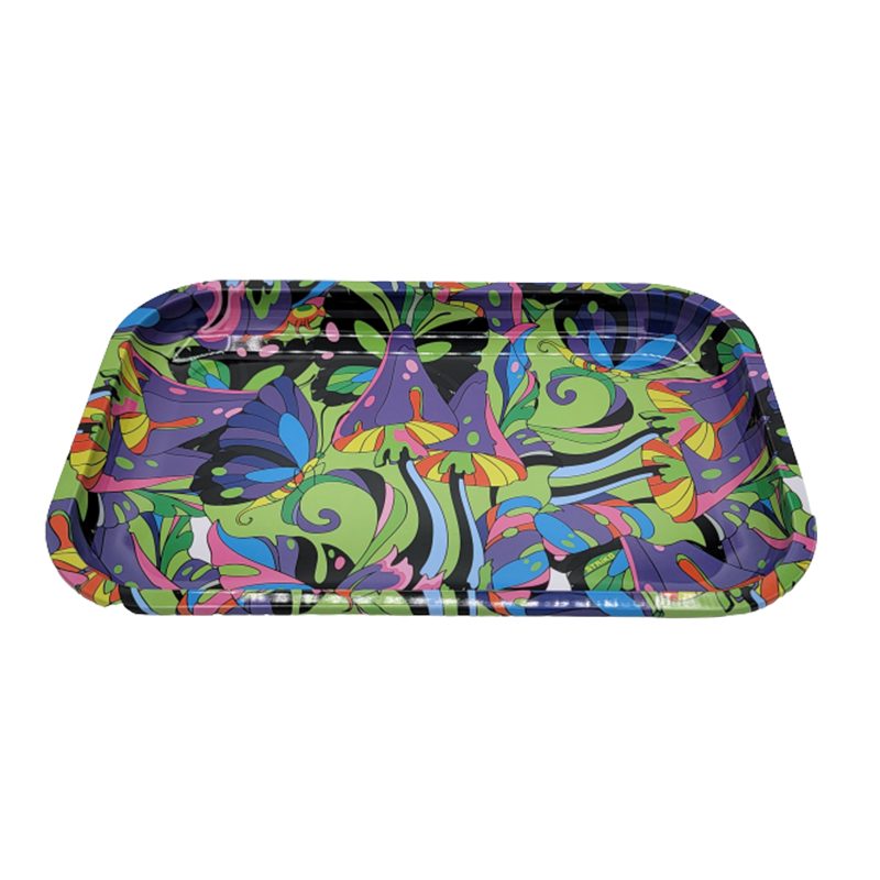 Butterfly Design Aluminum Rolling Tray - (MT57)