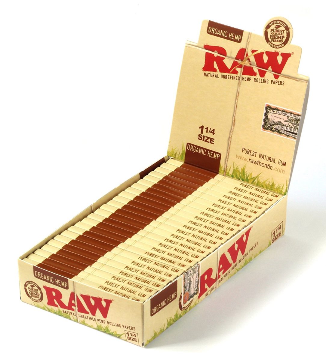 Smoking:Rolling Papers And Hemp Wraps:Raw:Raw 1- 1/4 - Unbleached Organic Hemp - Rolling Papers