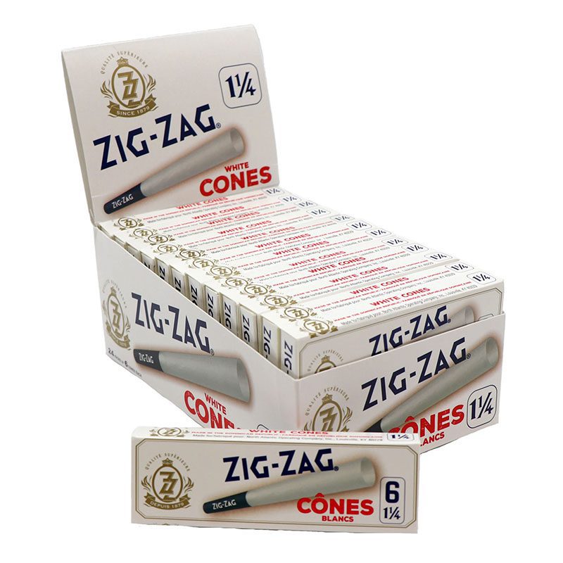 Zig Zag White 1 1/4 Pre Rolled Cones (CP1353)