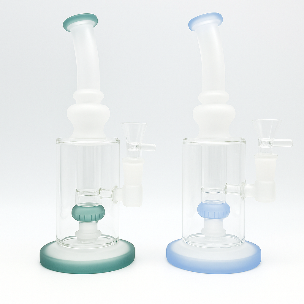 MN-33 - Frosted Inline Perc Glass Bong Set