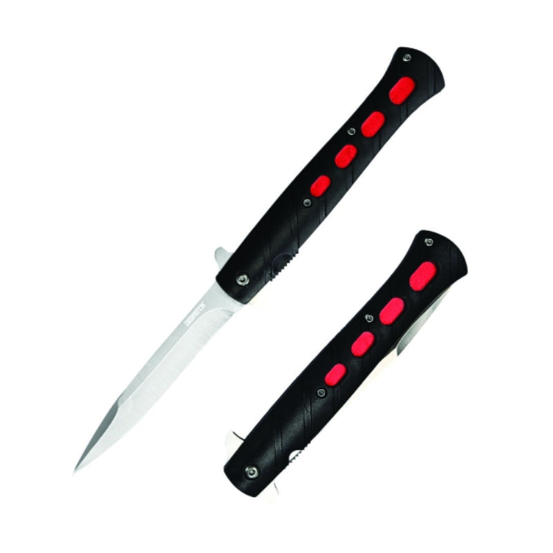 9" Red & Black Plastic Handle 3CR13 Steel Folding Knife (DP8021-BR)