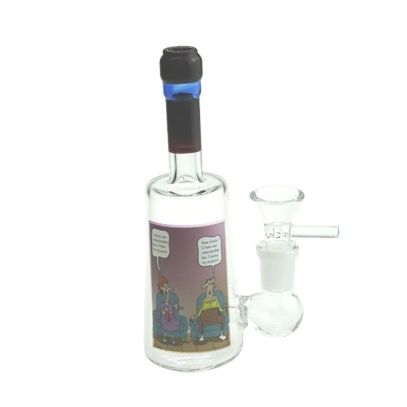 6″ Wine Bottle Design Glass Bong (G0923045-Bottle 2)
