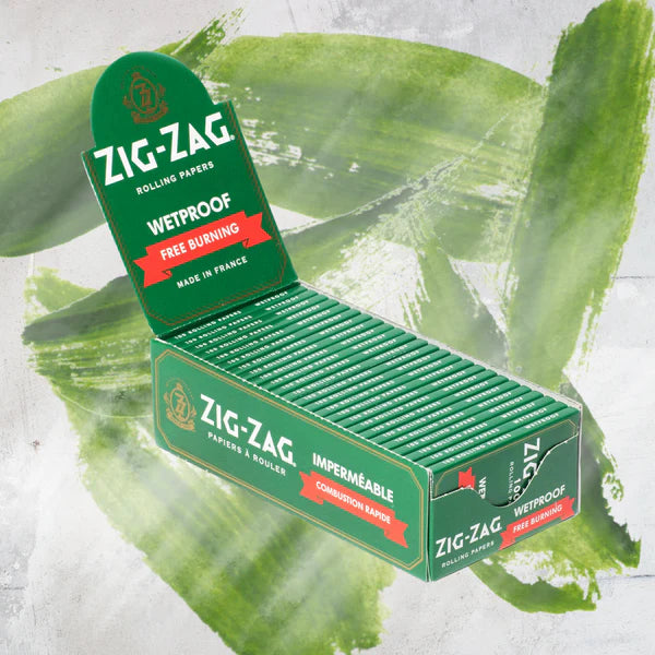 Zig Zag - Green "FREE BURNING" WETPROOF Rolling Papers