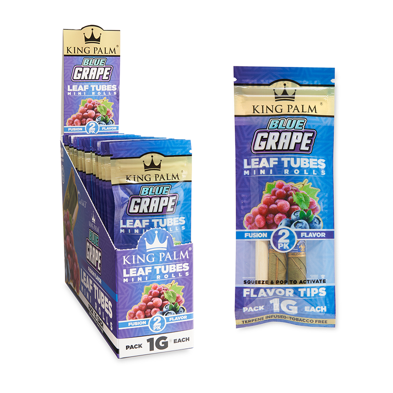 Smoking:Rolling Papers And Hemp Wraps:King Palm Wraps:King Palm Cones - Mini - 2pk - 20ct - Blue Grape (KP-998)