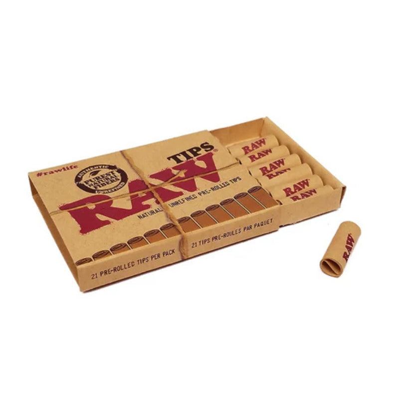 CP-RW-CP1071 - Raw Pre-rolled Unbleached Tips - 20pack/box