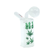 MST158 - Cartoon Glass Water Pipe - Gummy Bear & Leaf Design