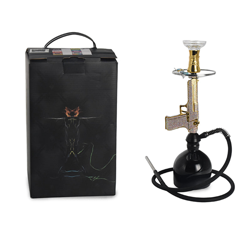 MST4030 - Gunsmoke Deluxe Diamond Hookah – Unique Handcrafted Gun Shaped Hookah