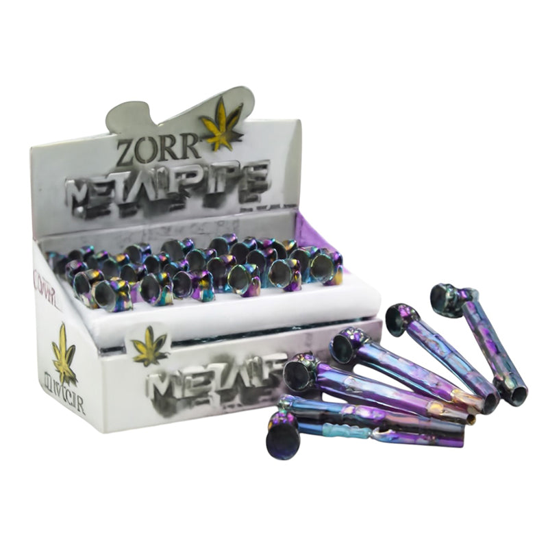 MST4048 - Metal Pipe with Glass Stem with Cap - 24/Display