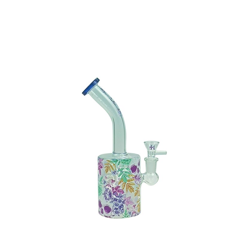 Haze 9″ Skull Flower Rig – Blue (Mini-M)