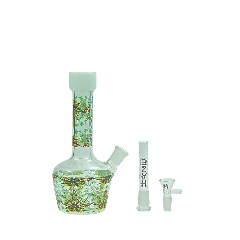 Haze 9″ Leaves Dome Beaker – White (Mini-O)