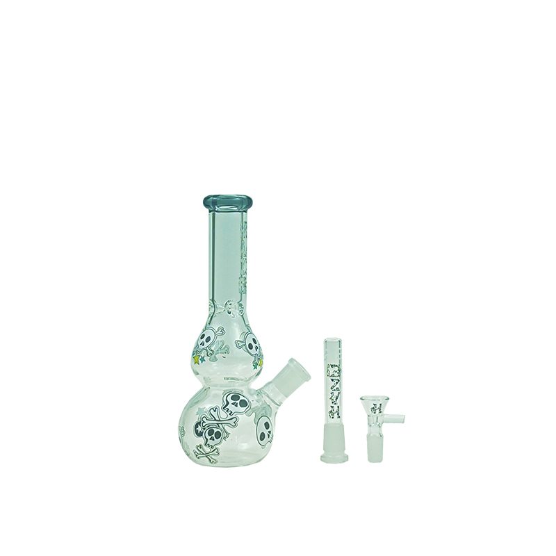 Haze 9″ Skulls Bubble Dab Rig Charcoal Black (Mini-P)