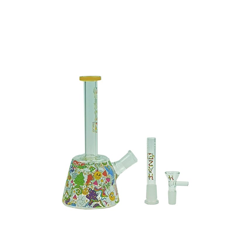 Haze 9″ Lab Flower Beaker – Jade Yellow (Mini-Q)