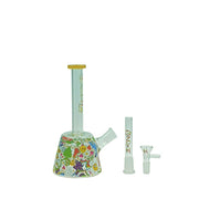 Haze 9″ Lab Flower Beaker – Jade Yellow (Mini-Q)